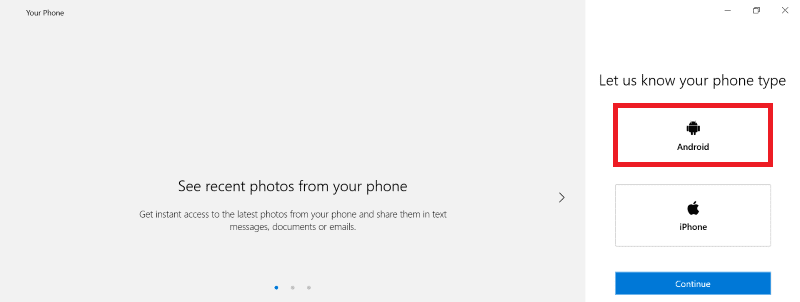type-of-phone-Android-or-ios.-Choose-Android-as-it’s-a-feature-of-android-only. إرسال رسائل نصية من جهاز الكمبيوتر باستخدام هاتف Android