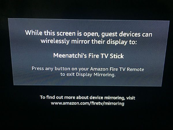Amazon-firestick-connection-screen كيف عكس اجتماع  Zoom على شاشة تلفزيون كبيرة