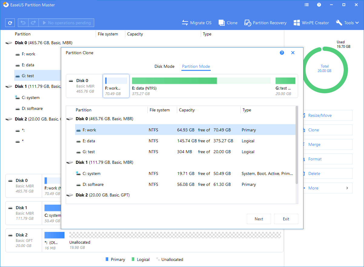 Easeus-Partition-Master-Free 6 برنامج مجانية لتقسيم القرص لنظام التشغيل Windows 10