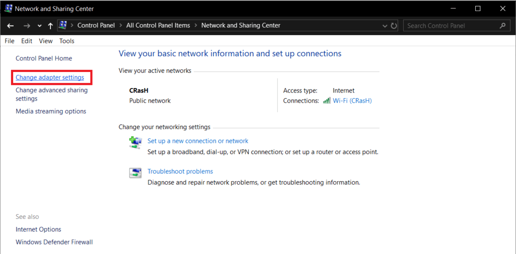 From-the-left-hand-panel-click-on-Change-Adapter-Settings-1024x505-1 كيفية التبديل إلى OpenDNS أو Google DNS على Windows