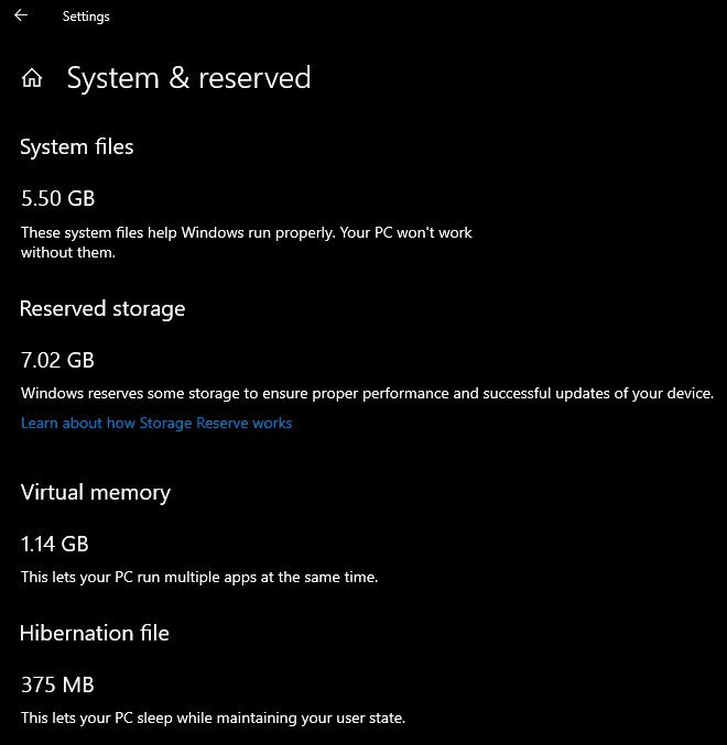 If-you-do-not-see-a-“Reserved-Storage”-section-it-implies-the-feature-is-already-disabled تمكين أو تعطيل التخزين المحجوز على Windows 10