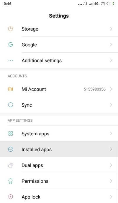 In-the-‘App-Settings’-section-tap-on-‘Installed-apps’ إصلاح خطأ التنزيل معلق في متجر Google Play