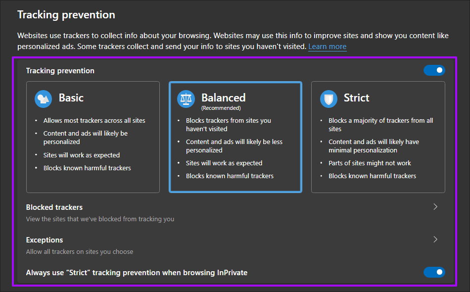 Microsoft-Edge-Chromium-Tracking-Prevention-4_4d470f76dc99e18ad75087b1b8410ea9 هل يجب عليك استخدام منع التتبع في Microsoft Edge