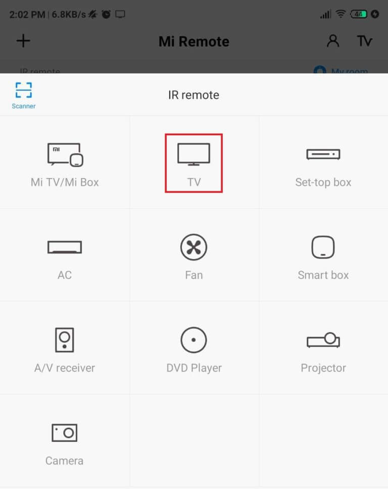 Now-in-the-next-window-tap-on-TV-option-from-the-list-768x966-1 كيفية استخدام الهاتف الذكي كجهاز التحكم بالتلفزيون عن بعد