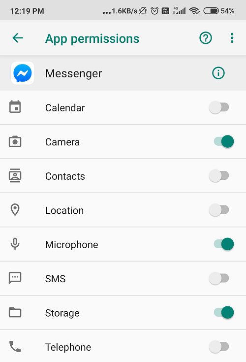Open-App-for-Permission إصلاح لا يمكن إرسال الصور على Facebook Messenger