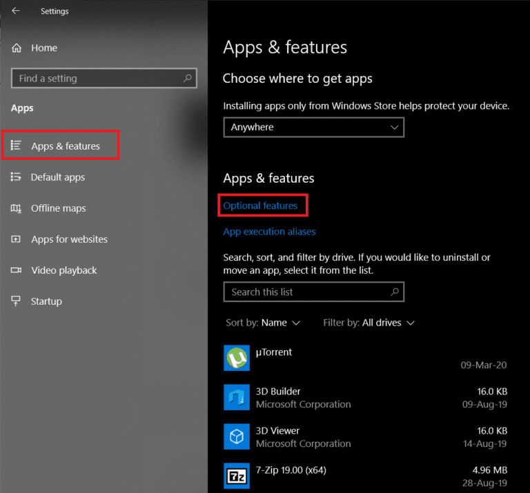 Open-Apps-Features-on-the-left-side-and-Click-on-Optional-Features-768x715-1 تمكين أو تعطيل التخزين المحجوز على Windows 10