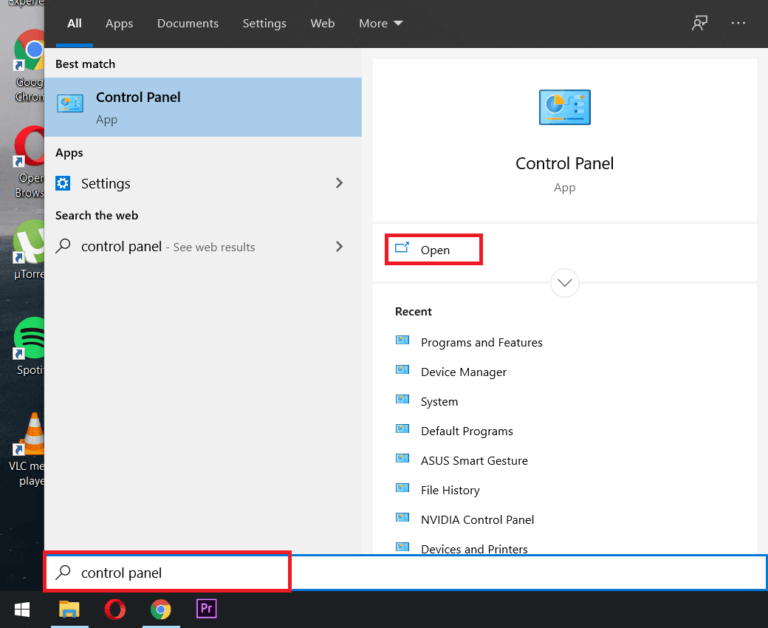 Open-Control-Panel-by-searching-for-it-in-the-Start-Menu-search-768x628-1 كيفية التبديل إلى OpenDNS أو Google DNS على Windows