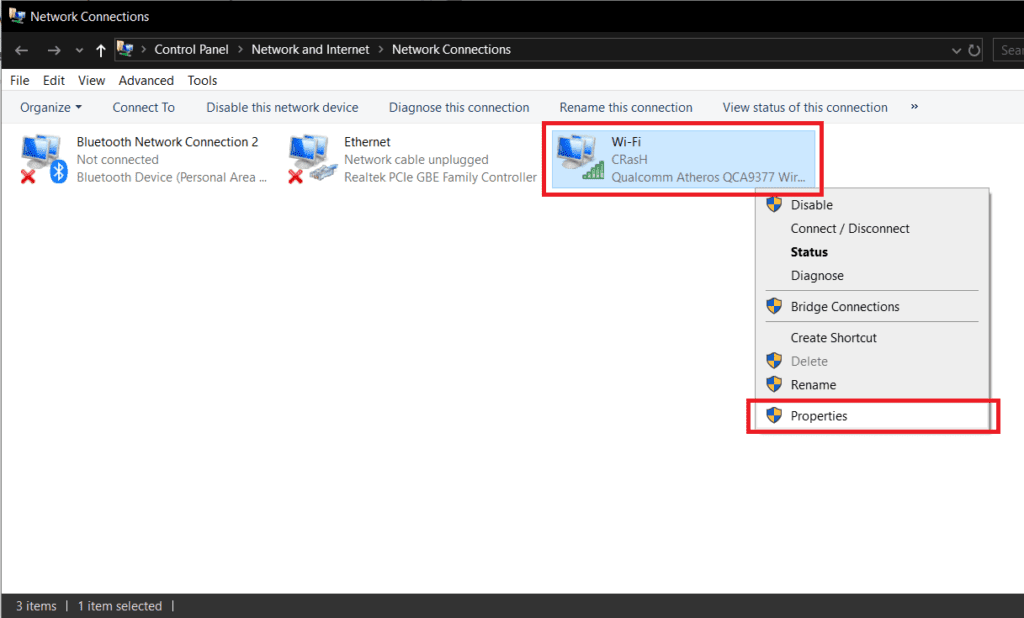 Right-click-on-the-name-of-your-internet-network-connection-and-select-Properties.-1024x618-1 كيفية التبديل إلى OpenDNS أو Google DNS على Windows