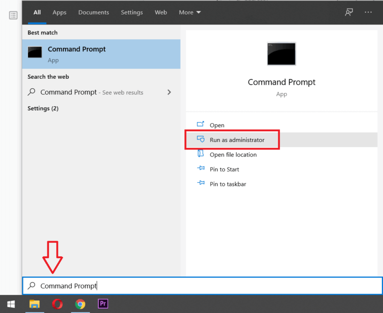 Search-for-Command-Prompt-in-the-start-menu-then-click-on-Run-As-Administrator-768x628-1 كيفية التبديل إلى OpenDNS أو Google DNS على Windows