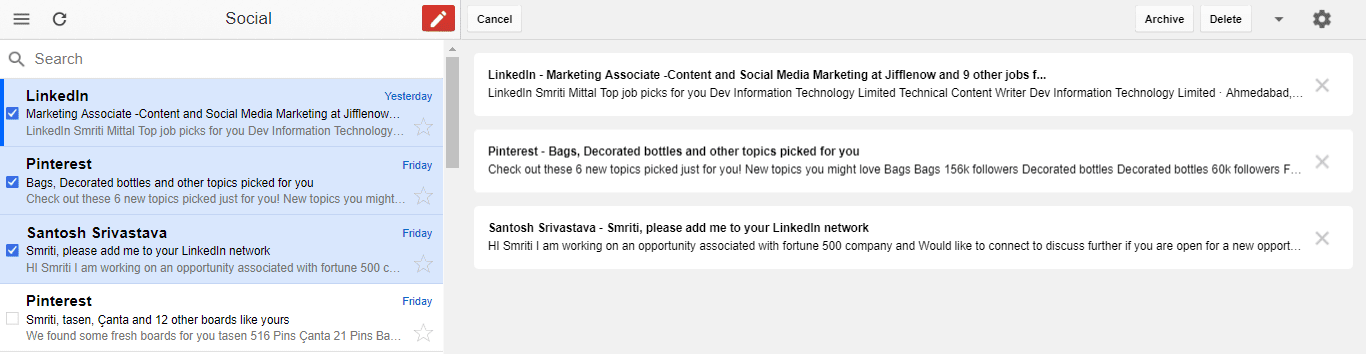 Select-multiple-emails-for-collective-action كيفية استخدام Gmail بدون انترنت في متصفحك