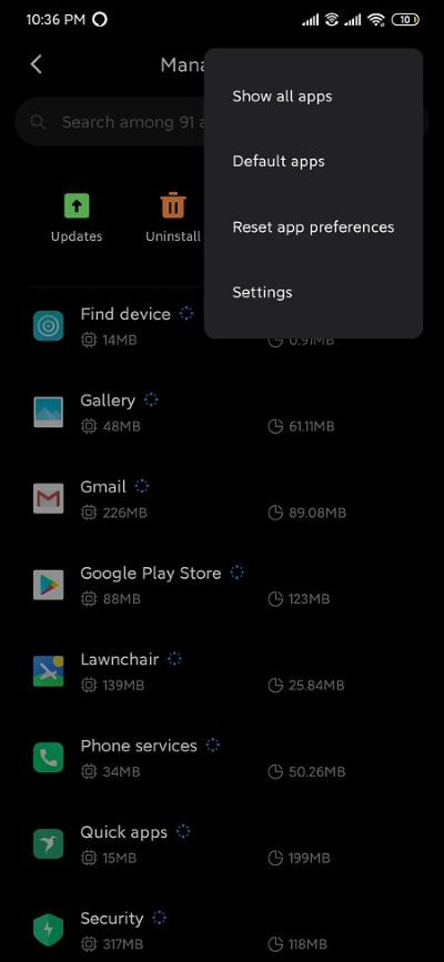 Select-reset-app-preferences 10 طرق لإصلاح توقف متجر Google Play عن العمل
