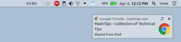 Sent-Link-Notification-Chrome-PC كيفية مشاركة الرابط بين جهاز الكمبيوتر وجهاز Mac باستخدام Chrome