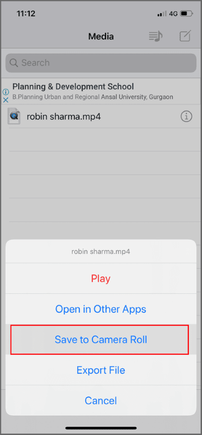 Under-MyMedia-app-tap-on-the-desired-video-and-select-‘Save-to-Camera-Roll’-476x1024-1 3 طرق لتنزيل مقاطع فيديو Facebook على iPhone