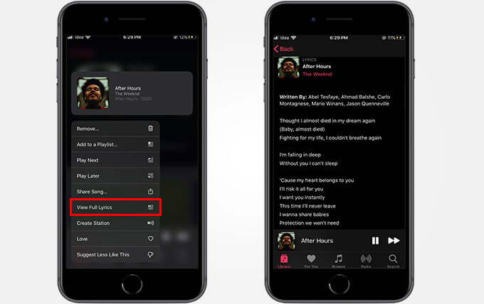 View-full-song-lyrics-on-Apple-Music-using-Apple-Music-Lyrics كيفية عرض كلمات الأغاني كاملة على Apple Music