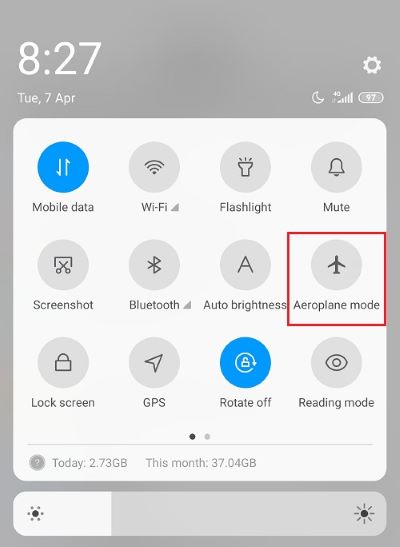 Wait-for-few-seconds-then-again-tap-on-it-to-turn-off-the-Airplane-mode. إصلاح هاتف Android غير معترف به على Windows 10