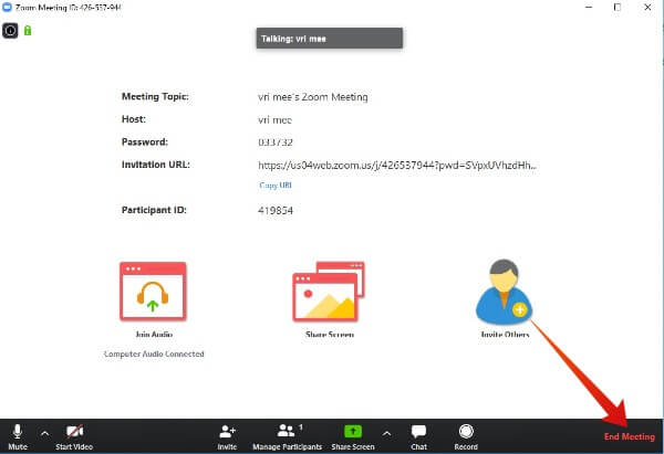 Windows-Zoom-end-meeting كيف عكس اجتماع  Zoom على شاشة تلفزيون كبيرة