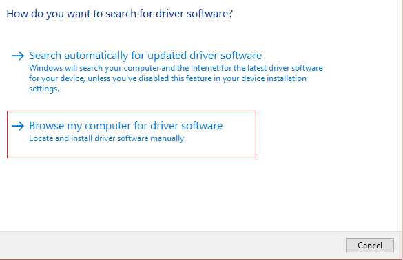 browse-my-computer-for-driver-software إصلاح هاتف Android غير معترف به على Windows 10