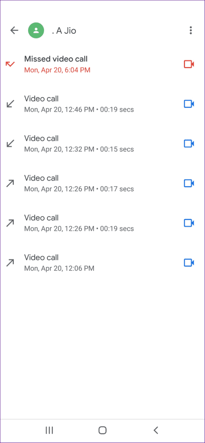 check-google-duo-call-history-7_4d470f76dc99e18ad75087b1b8410ea9 كيفية البحث عن ، تنزيل ، وحذف سجل مكالمات Google Duo