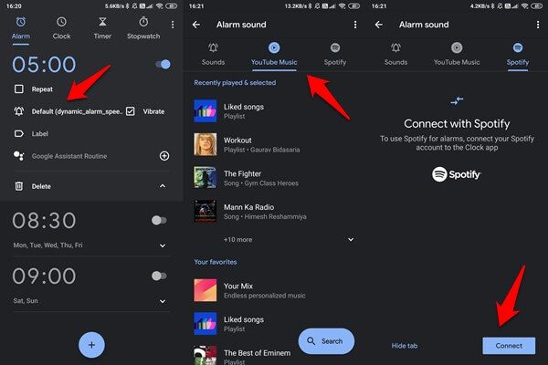 music-streaming-apps-alarms-1 كيفية استخدام Spotify و YouTube Music و Apple Music و Pandora كمنبه
