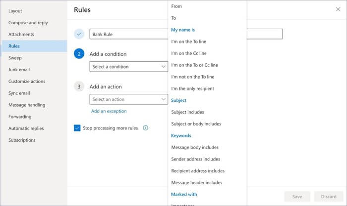 outlook-rules_935adec67b324b146ff212ec4c69054f كيفية حذف رسائل البريد الإلكتروني في Microsoft Outlook