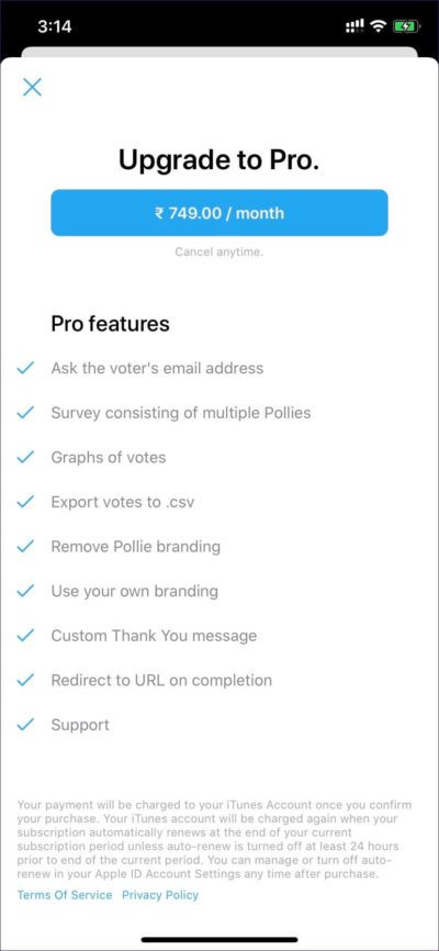 pollie-premium_4d470f76dc99e18ad75087b1b8410ea9-e1586630413346 أفضل 5 تطبيقات لإنشاء استطلاعات للرأي على iOS و Android