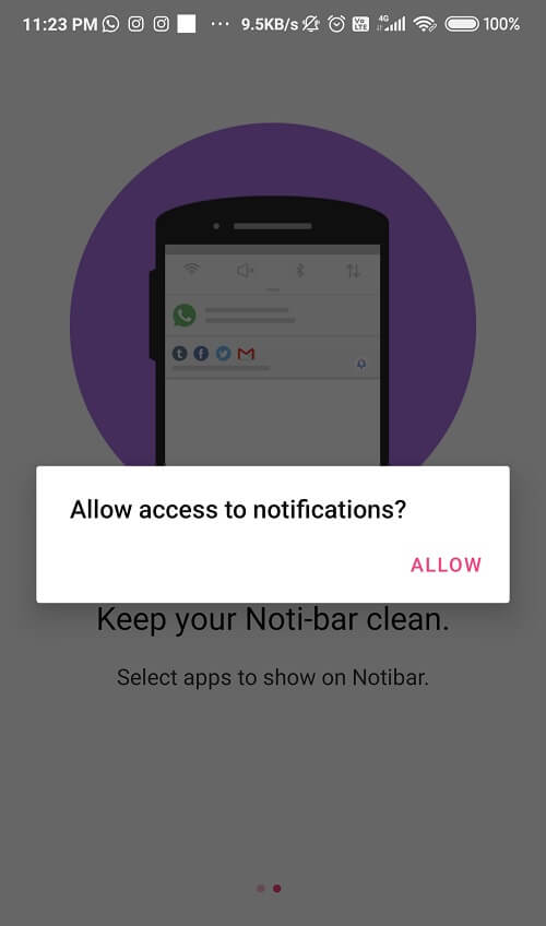 A-Popup-menu-will-appear-saying-‘Allow-access-to-notification’-tap-on-Allow 4 طرق لقراءة الرسائل المحذوفة على WhatsApp