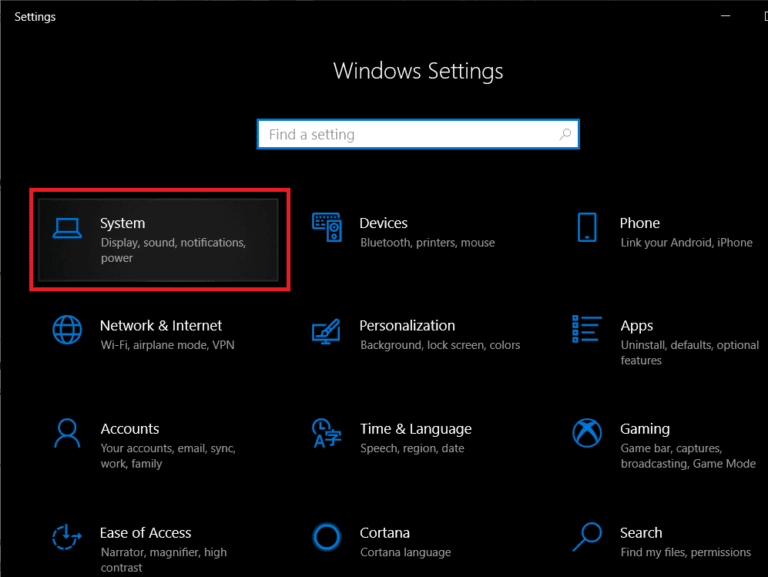 Click-on-System-768x577-1 3 طرق لزيادة VRAM المخصص في Windows 10