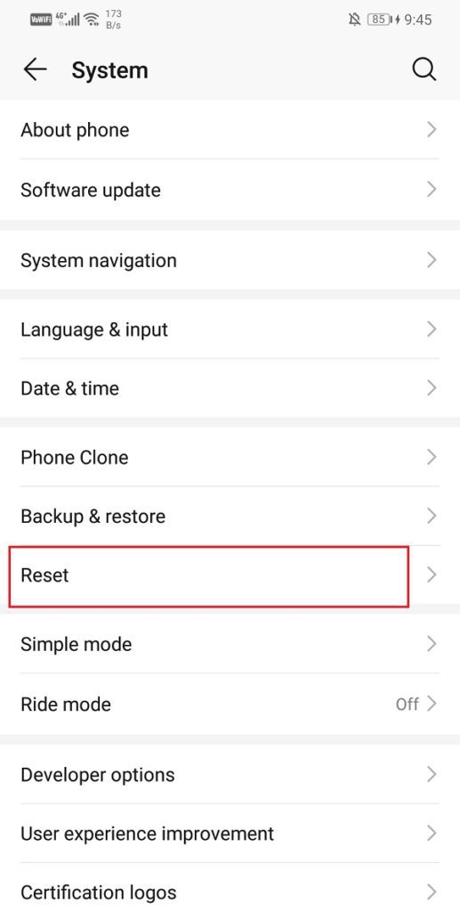 Click-on-the-Reset-tab-517x1024-3 إصلاح للأسف ، توقفت خدمات Google Play عن العمل