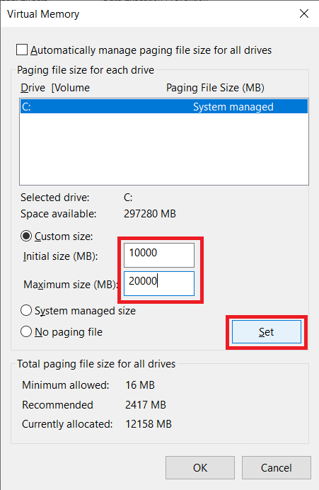 Click-on-the-Set-button-to-finalize-all-the-changes-we-made 3 طرق لزيادة VRAM المخصص في Windows 10