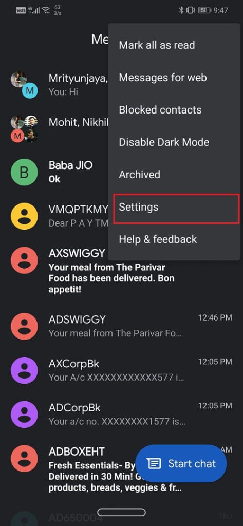 Click-on-the-Settings-option-473x1024-1 قم بإزالة نفسك من Group Text على Android