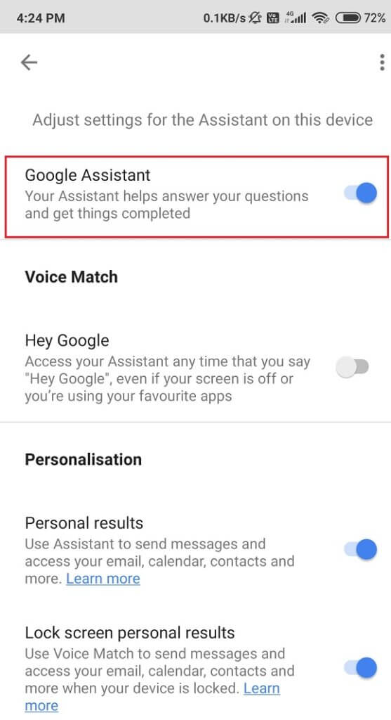 Find-Google-Assistant-and-toggle-it-on-557x1024-1 6 طرق لإصلاح عدم عمل "OK Google"