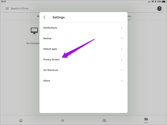 Google-Drive-Privacy-Screen-Face-ID-Touch-ID-3_935adec67b324b146ff212ec4c69054f كيفية تأمين Google Drive باستخدام Face ID أو Touch ID على iPhone و iPad
