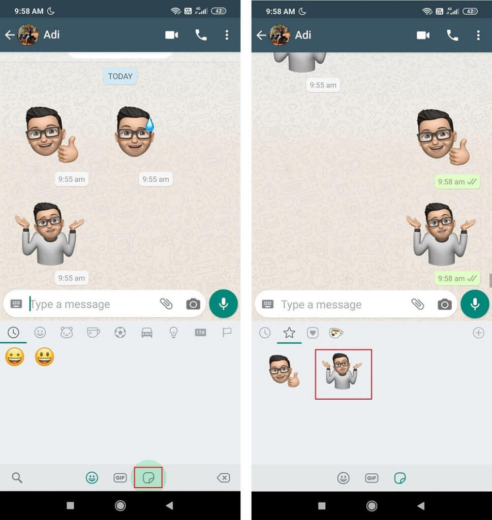 If-you-want-to-use-the-Memoji-simply-go-to-your-WhatsApp-Stickers-option-and-send-them-directly-968x1024-1 كيفية استخدام ملصقات Memoji على WhatsApp لنظام Android