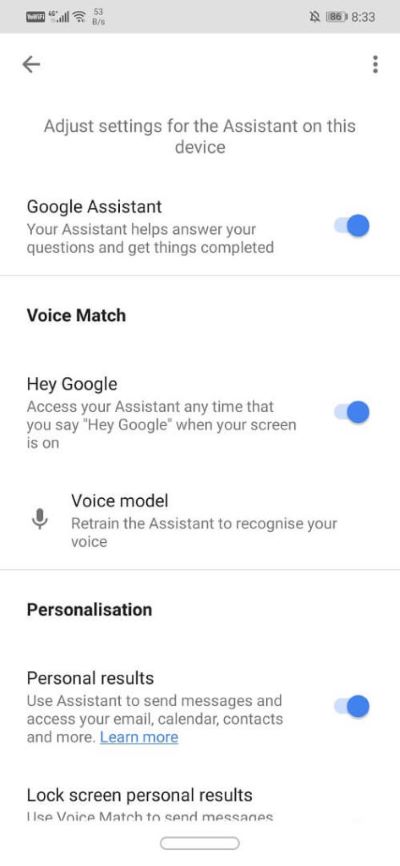 Now simply toggle off the Google Assistant setting 473x1024 1 - إصلاح Google Assistant يستمر في الظهور بشكل عشوائي