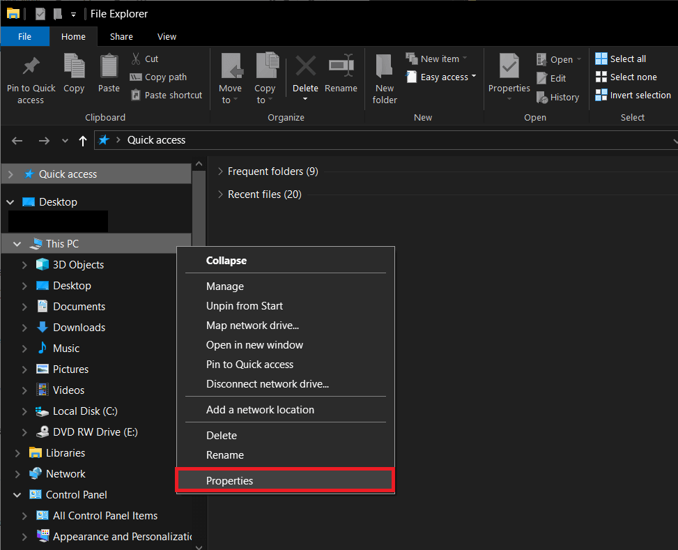 Right-click-on-This-PC-and-select-Properties 3 طرق لزيادة VRAM المخصص في Windows 10