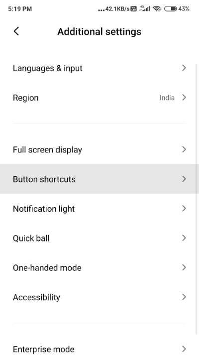 Search for Additional Settings and navigate Button Shortcuts. Tap on it - كيفية إيقاف تشغيل Google Assistant على أجهزة Android