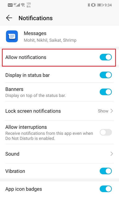 Toggle-off-the-options-to-allow-notifications-and-to-display-in-the-status-bar قم بإزالة نفسك من Group Text على Android