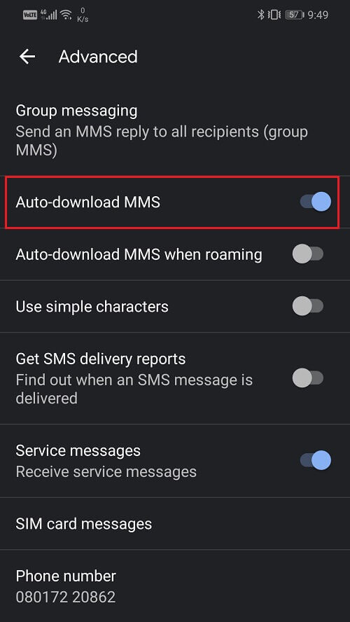 Toggle-off-the-setting-for-auto-download-MMS قم بإزالة نفسك من Group Text على Android