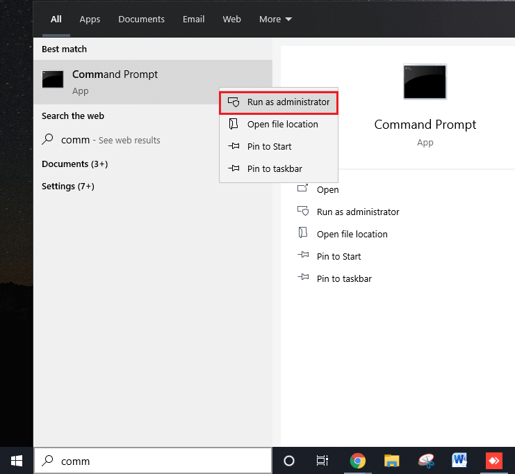 Type-Command-Prompt-and-select-Run-as-Administrator-from-the-panel-on-the-right إصلاح خطأ عدم تشغيل Malwarebytes Real-Time لحماية الويب