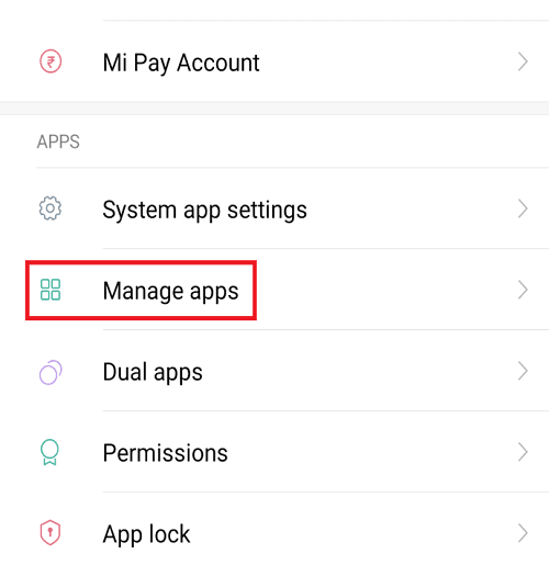 Under-Apps-section-click-on-Manage-apps-option 12 طريقة لإصلاح هاتفك لا يتم شحنه بالشكل الصحيح