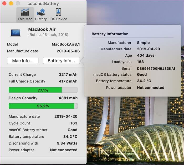 coconutbattery_935adec67b324b146ff212ec4c69054f كيفية تمكين أو تعطيل إدارة صحة البطارية على جهاز Mac الخاص بك