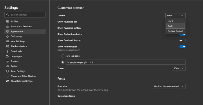 dark-mode_935adec67b324b146ff212ec4c69054f أهم 11 نصيحة وحيلة لمتصفح Microsoft Edge Chromium