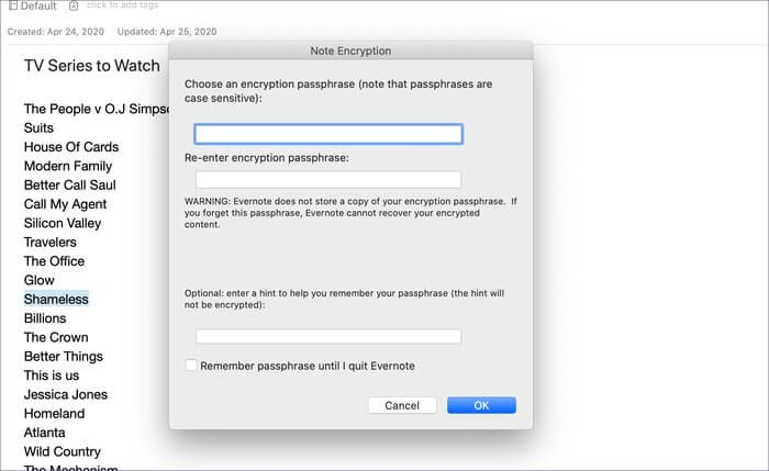 encryption_935adec67b324b146ff212ec4c69054f أفضل 11 اختصار لوحة المفاتيح Evernote لنظامي التشغيل Windows و Mac