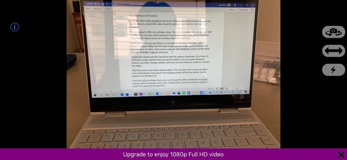 epoccam-ui_4d470f76dc99e18ad75087b1b8410ea9 iVCam مقابل EpocCam : أي تطبيق كاميرا ويب iPhone افضل على Windows