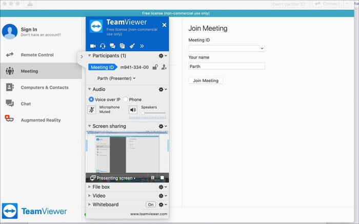 team-viewer-meeting_935adec67b324b146ff212ec4c69054f أفضل 5 أدوات لمشاركة الشاشة لنظامي التشغيل Windows و Mac