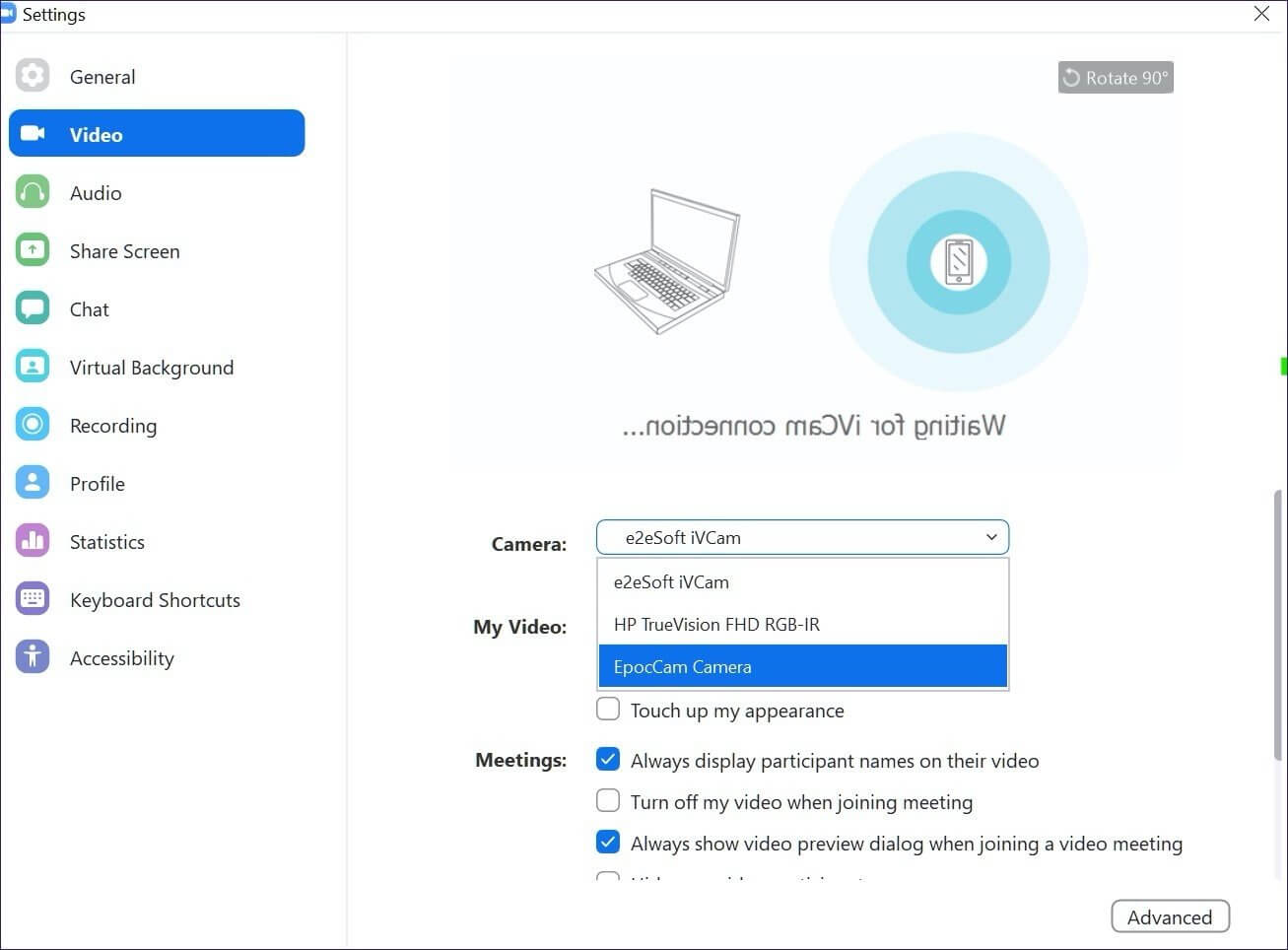 zoom-integration_4d470f76dc99e18ad75087b1b8410ea9 iVCam مقابل EpocCam : أي تطبيق كاميرا ويب iPhone افضل على Windows