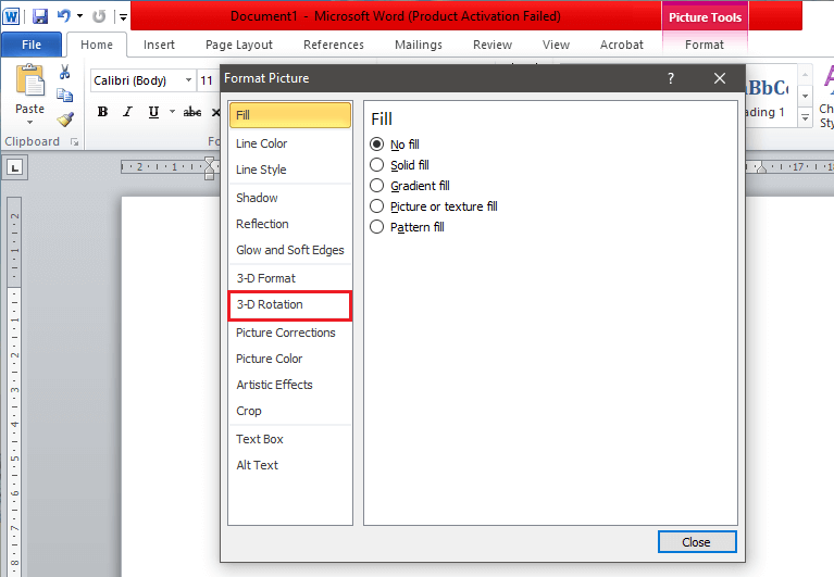 A-‘Format-Picture’-settings-box-will-pop-up-in-its-menu-select-‘3-D-Rotation’ كيفية تدوير صورة في Word