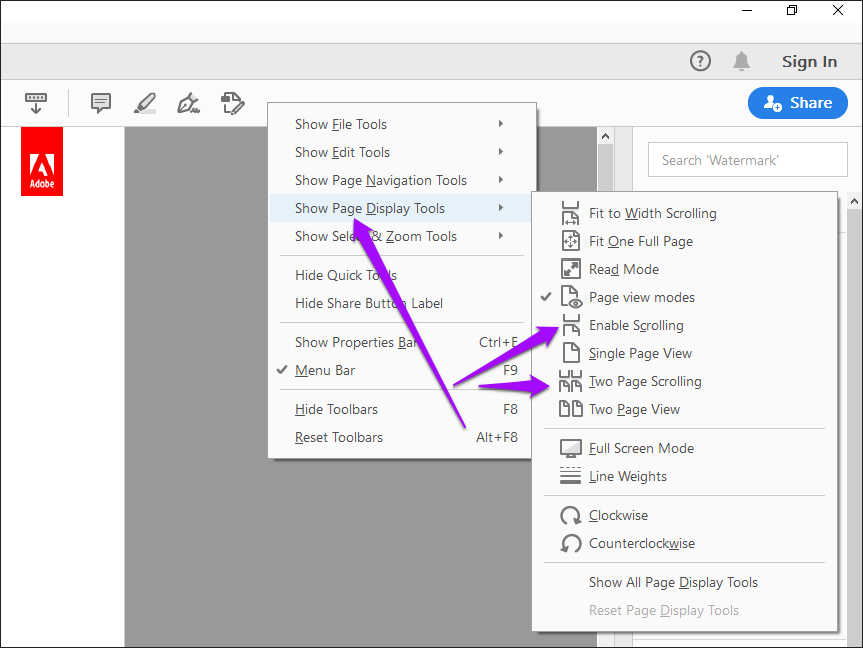 كيفية تمكين التمرير بشكل افتراضي في Adobe Acrobat DC و Reader DC - %categories