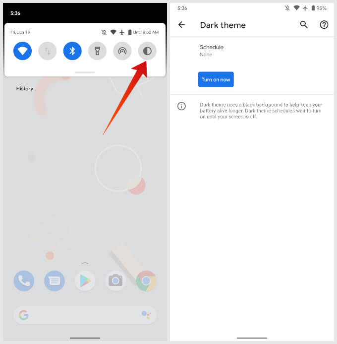 Android-11-Dark-theme-settings كيفية جدولة وضع الظلام التلقائي على Android 11