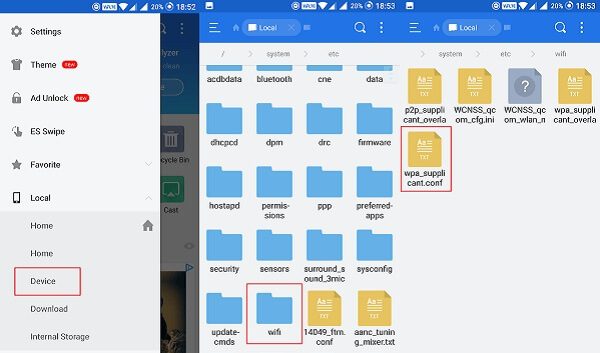 Android-ES-File-Explorer-WiFi-Folder كيفية مشاركة كلمة مرور واي فاي من Android إلى iPhone